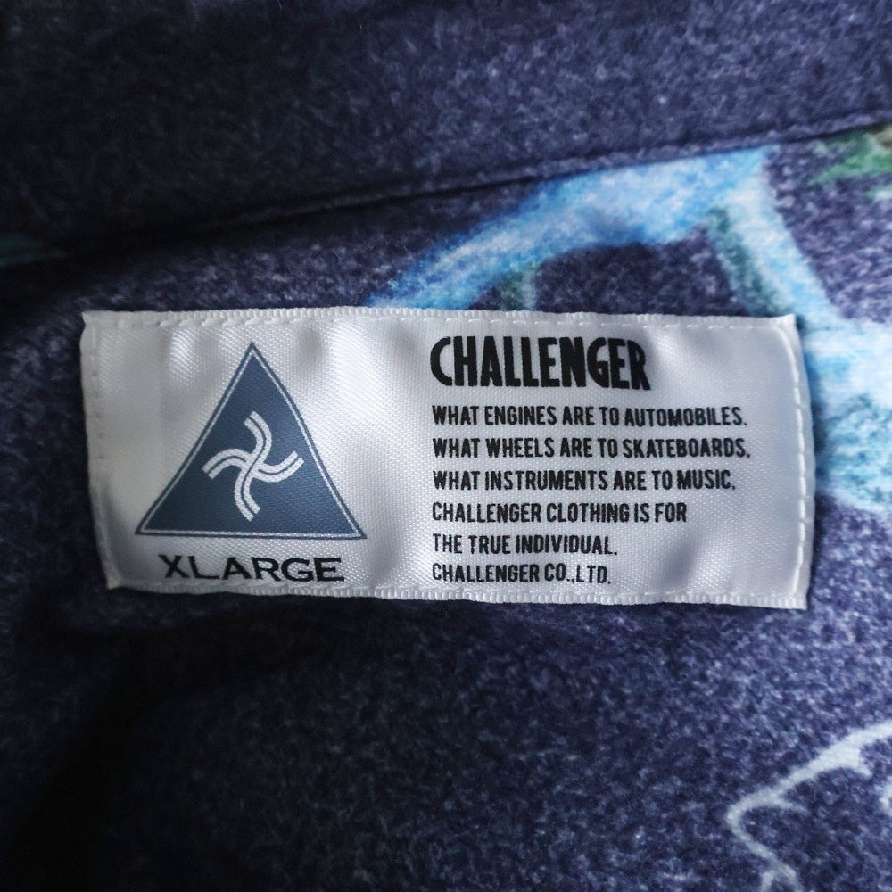 CHALLENGER(チャレンジャー) L/S FLANNEL PRINTED SHIRT 総柄 フランネルプリンテッド 長袖シャツ ネイビー GLG-SH 020-006