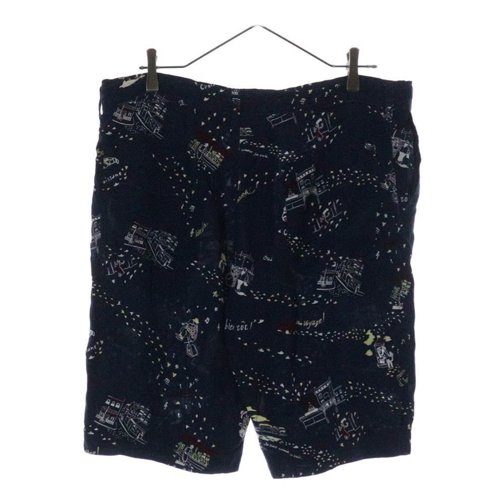 Porter Classic(ポータークラシック) ALOHA SHORTS アロハ総柄 レーヨン ショーツ ハーフパンツ ブルー