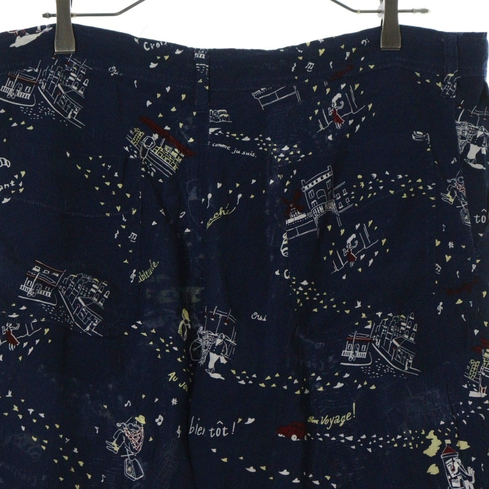 Porter Classic(ポータークラシック) ALOHA SHORTS アロハ総柄 レーヨン ショーツ ハーフパンツ ブルー