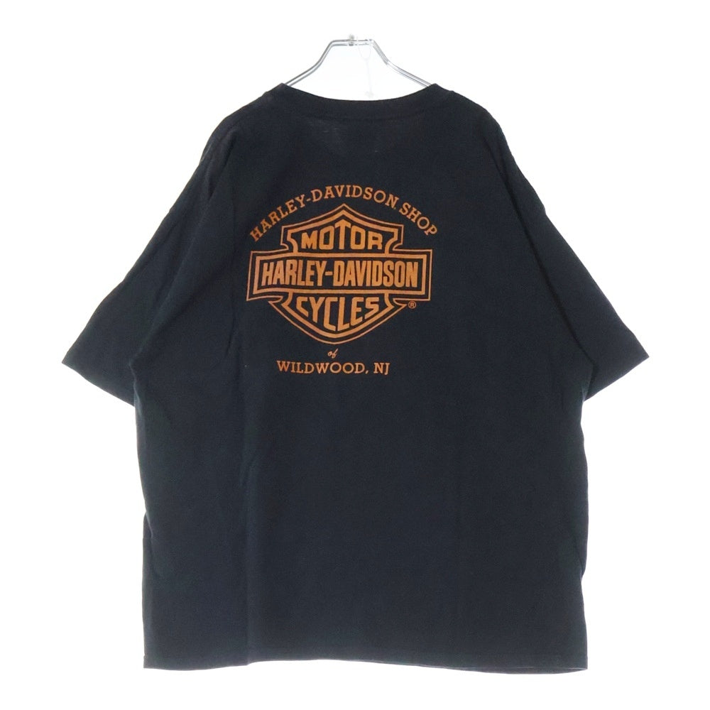 HARLEY DAVIDSON(ハーレーダビッドソン) 00S VINTAGE Flame Eagle Tee フレイム イーグル プリントTシャツ カットソー ヴィンテージ ブラック/オレンジ
