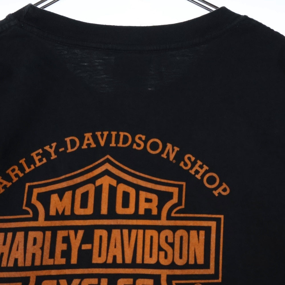 HARLEY DAVIDSON(ハーレーダビッドソン) 00S VINTAGE Flame Eagle Tee フレイム イーグル プリントTシャツ カットソー ヴィンテージ ブラック/オレンジ