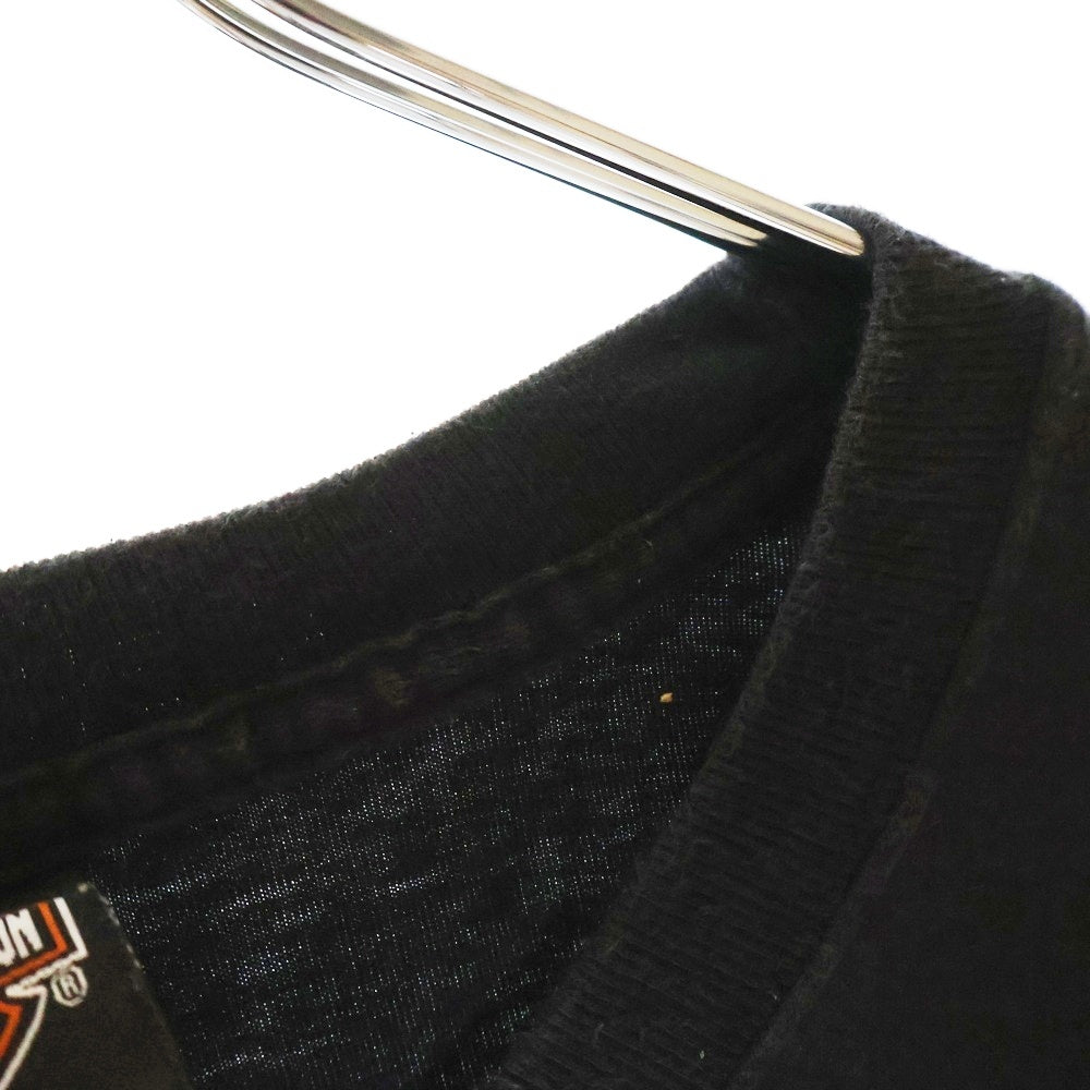 HARLEY DAVIDSON(ハーレーダビッドソン) 00S VINTAGE Flame Eagle Tee フレイム イーグル プリントTシャツ カットソー ヴィンテージ ブラック/オレンジ