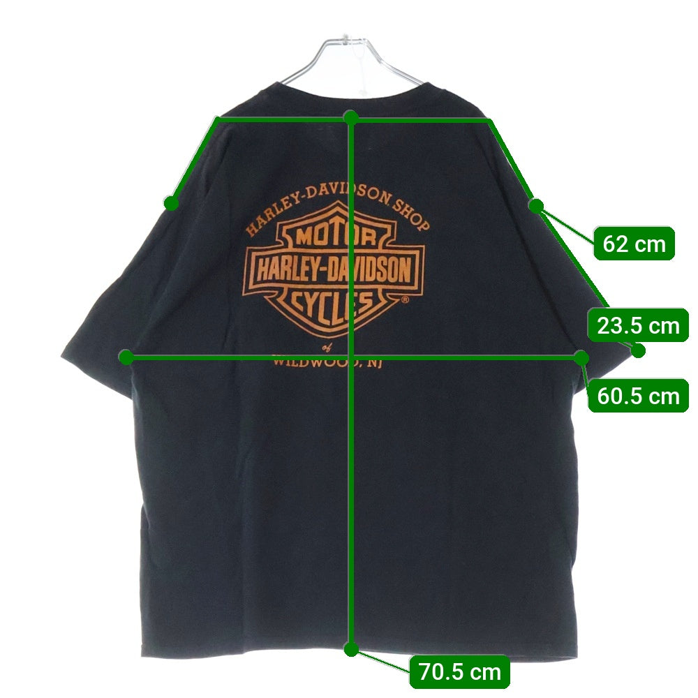 HARLEY DAVIDSON(ハーレーダビッドソン) 00S VINTAGE Flame Eagle Tee フレイム イーグル プリントTシャツ カットソー ヴィンテージ ブラック/オレンジ