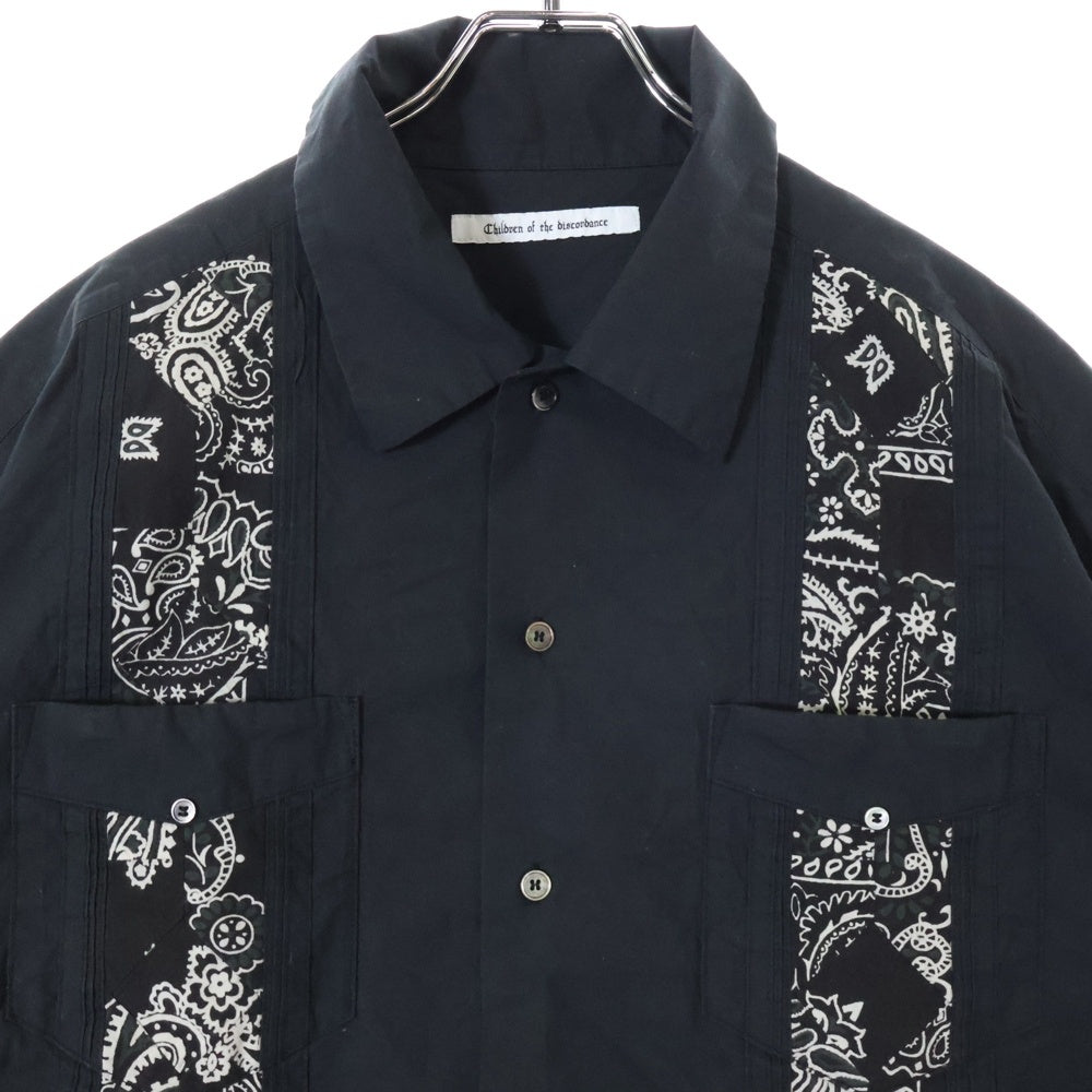 Children of the discordance(チルドレンオブザディスコーダンス) BANDANA CUBA SHIRT S/S バンダナキューバ 半袖シャツ ブラック COTDSH-138