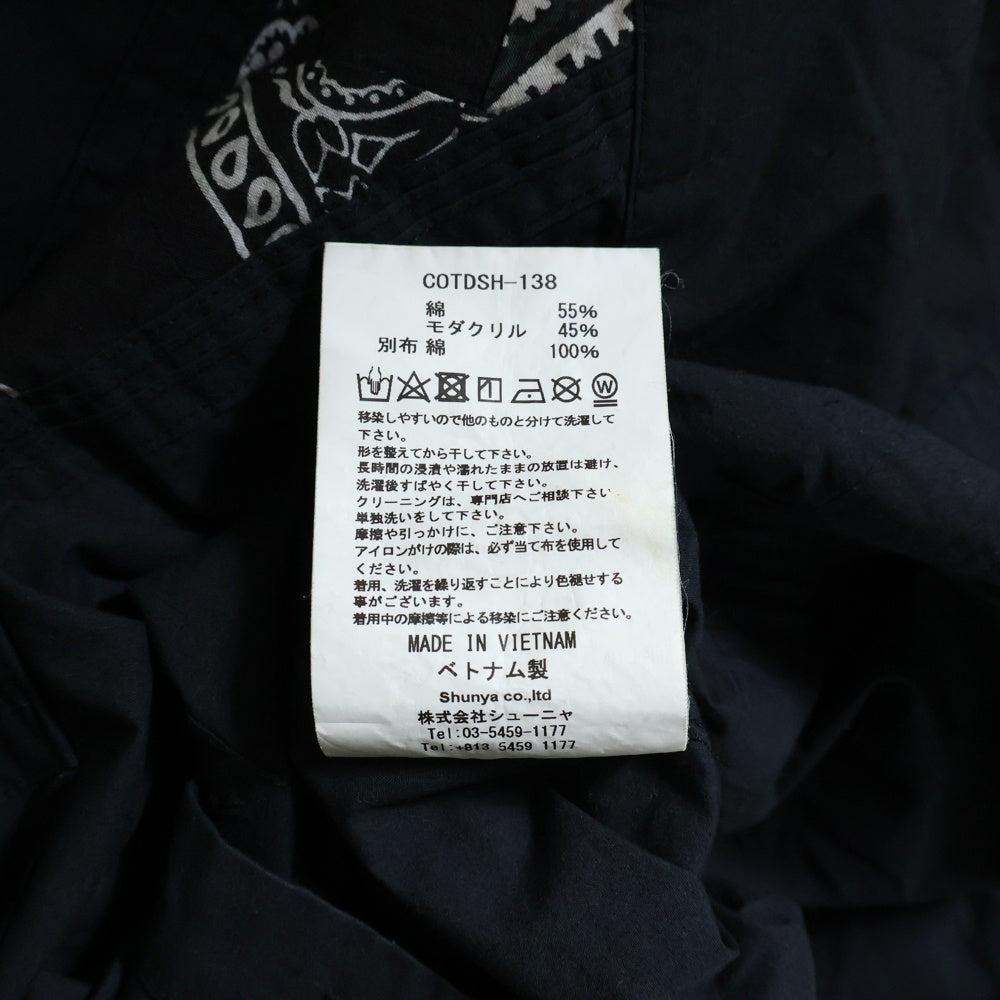 Children of the discordance(チルドレンオブザディスコーダンス) BANDANA CUBA SHIRT S/S バンダナキューバ 半袖シャツ ブラック COTDSH-138