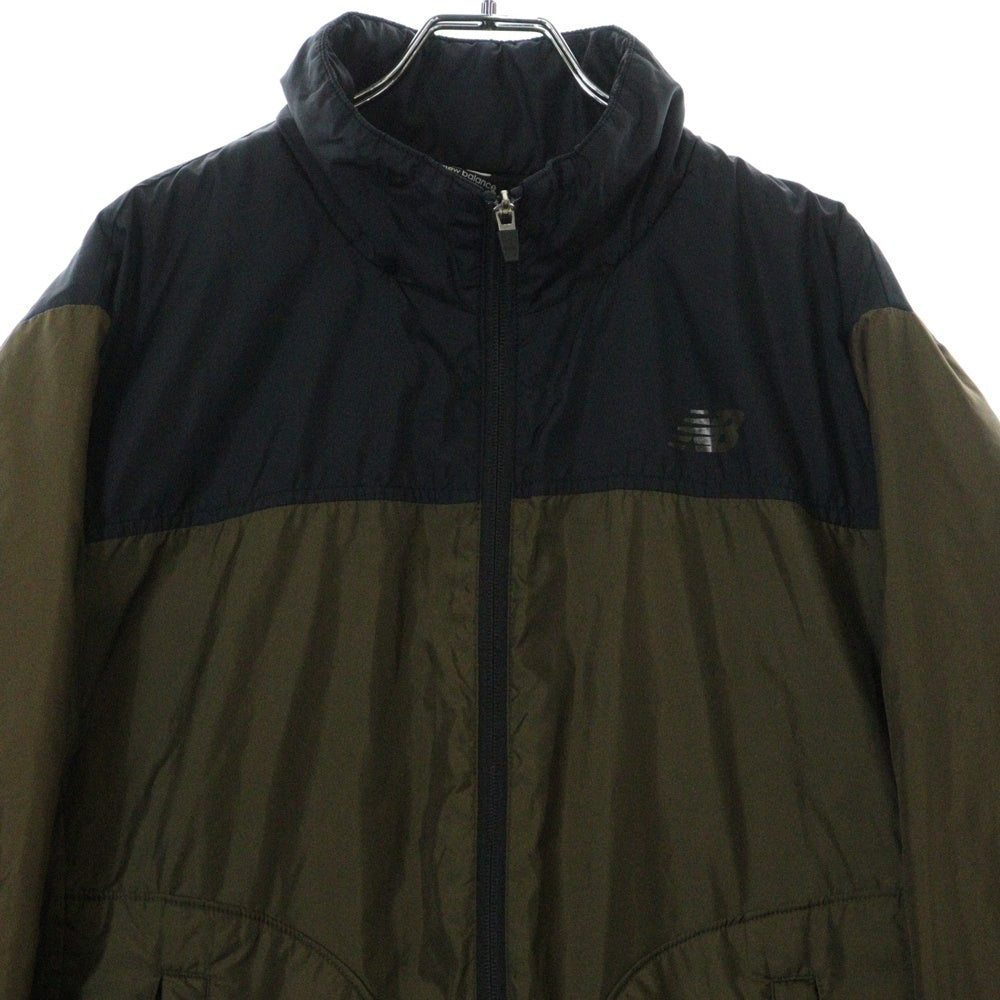 New Balance(ニューバランス) ロゴプリント ジップアップ 中綿ジャケット カーキ/ブラック JMJL7948
