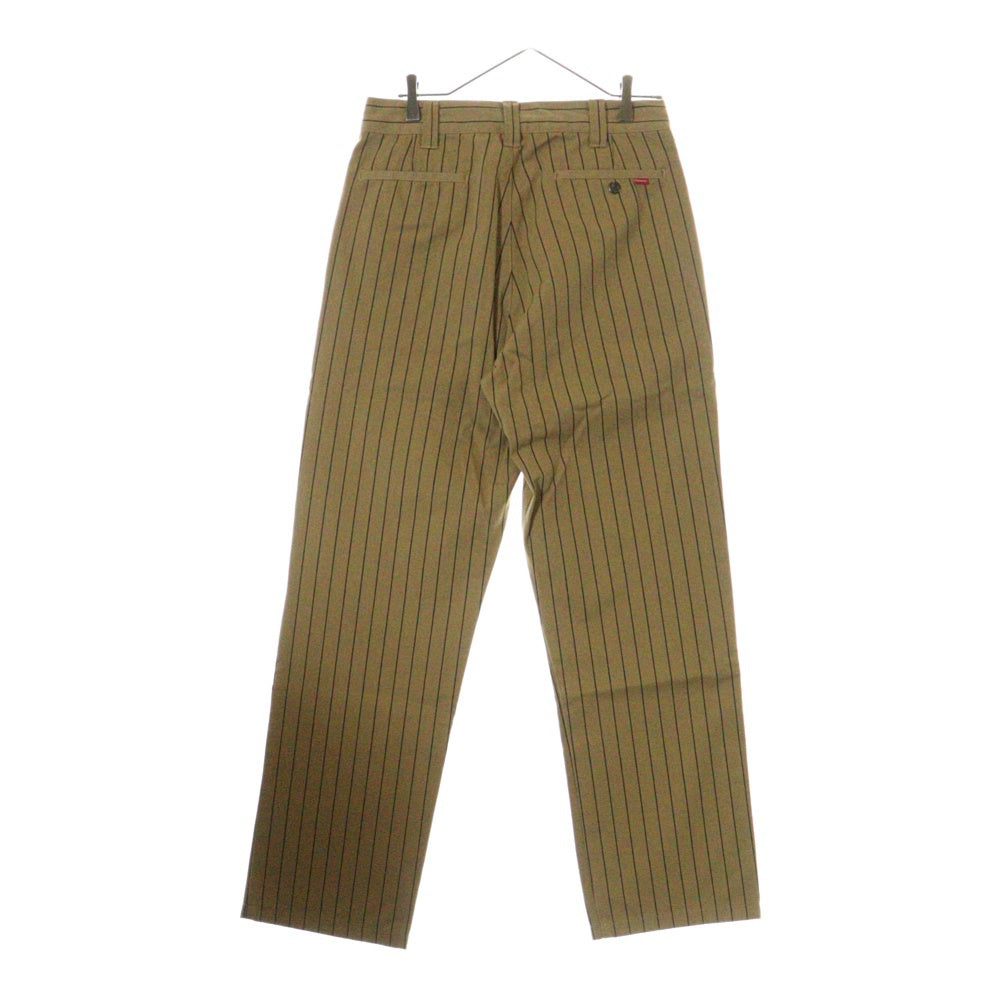 SUPREME(シュプリーム) 21SS Stripe Work Pants ストライプ コットン ワークパンツ ブラウン