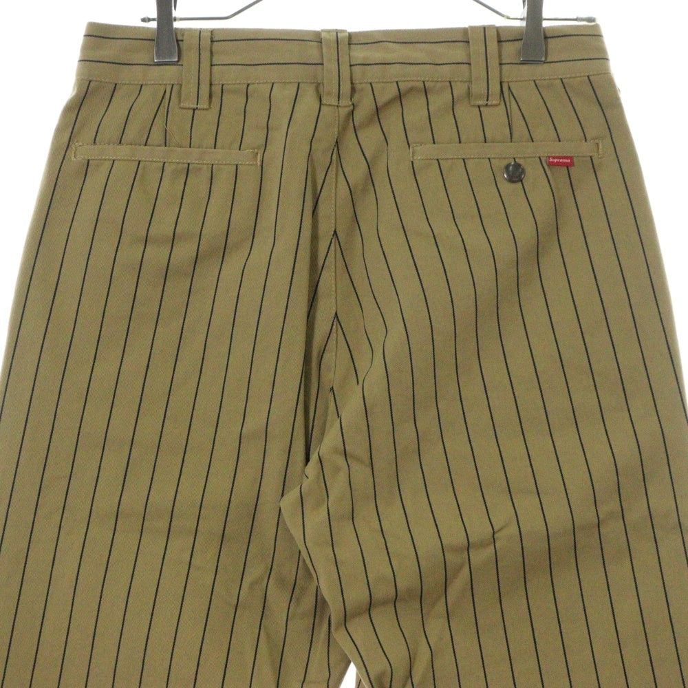 SUPREME(シュプリーム) 21SS Stripe Work Pants ストライプ コットン ワークパンツ ブラウン