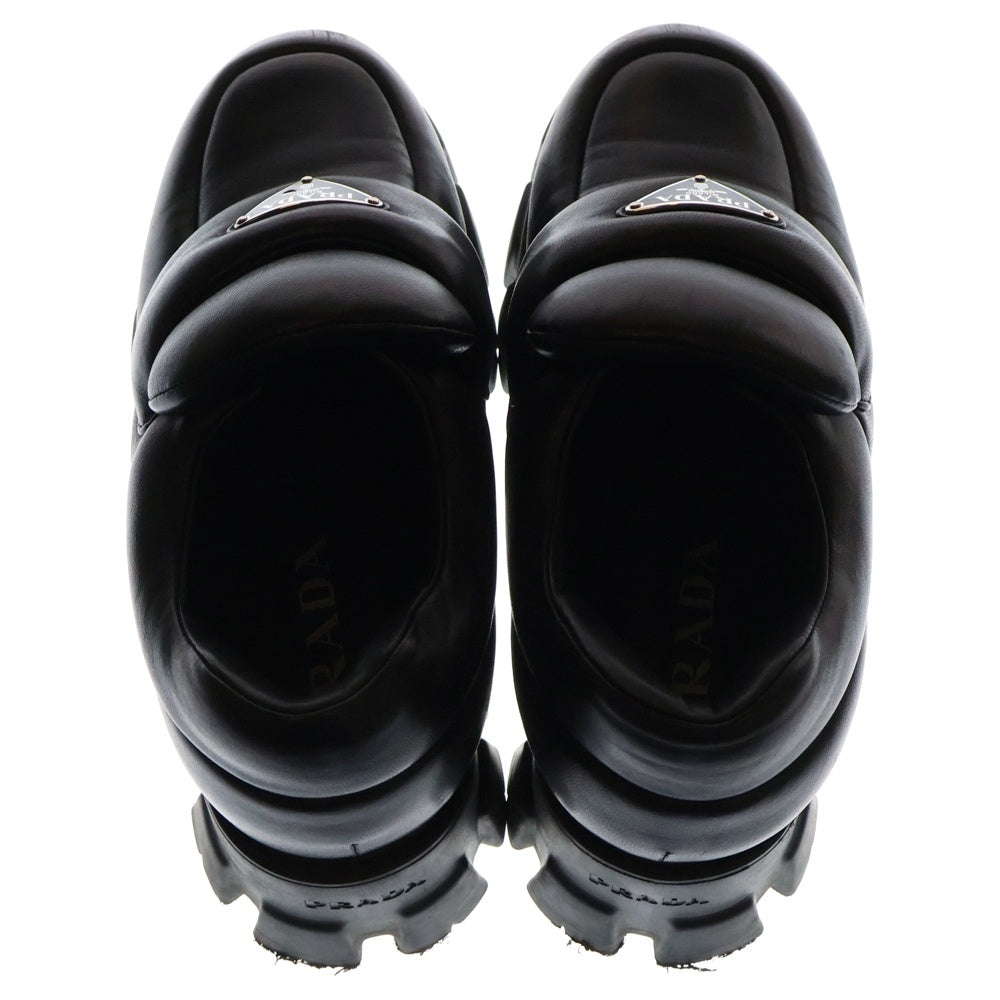 PRADA(プラダ) モノリス トライアングルプレート 三角ロゴ ソフトパデッド ナッパレザー 厚底 ローファー シューズ レディース 1D125N