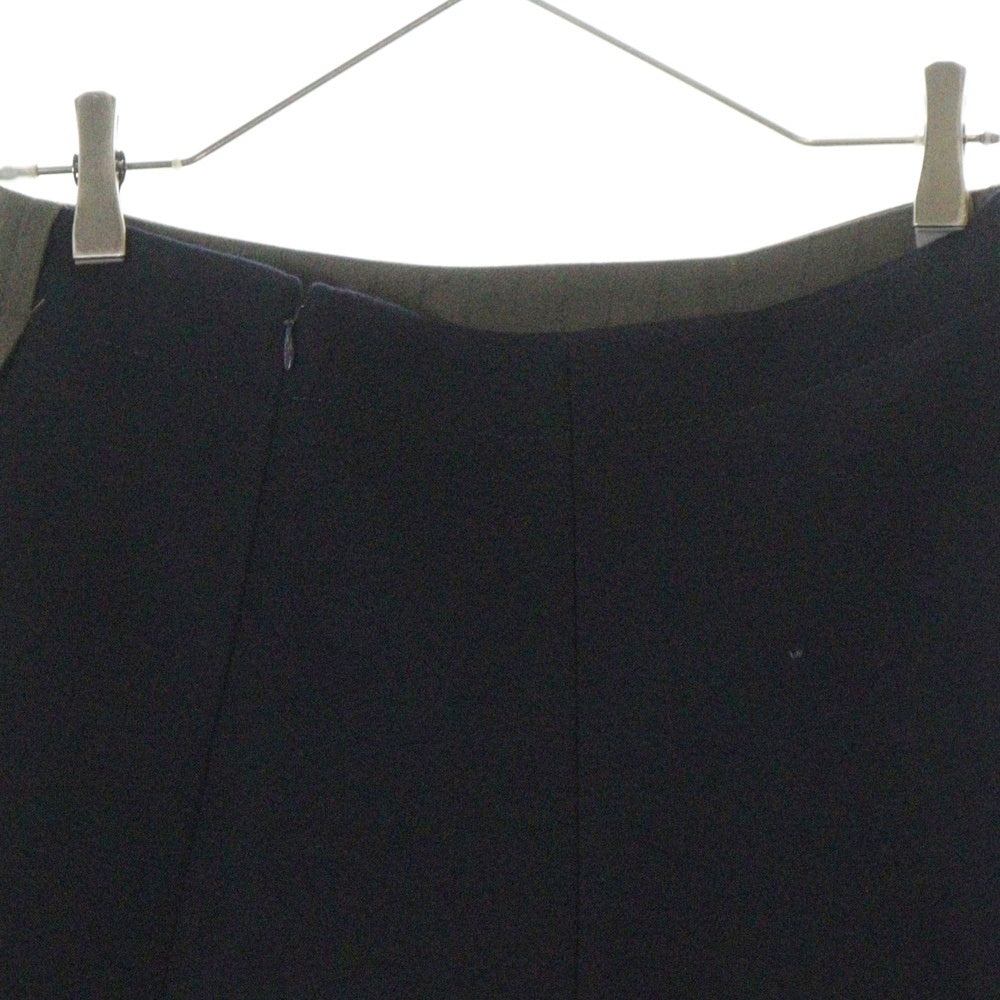 Sacai(サカイ) サイドジップ ドッキング ストライプ柄 裾レース ウールスカート ブラック/カーキ レディース 24-07410