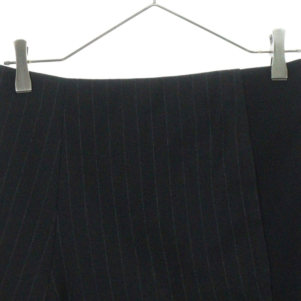 Sacai(サカイ) サイドジップ ドッキング ストライプ柄 裾レース ウールスカート ブラック レディース 24-07410