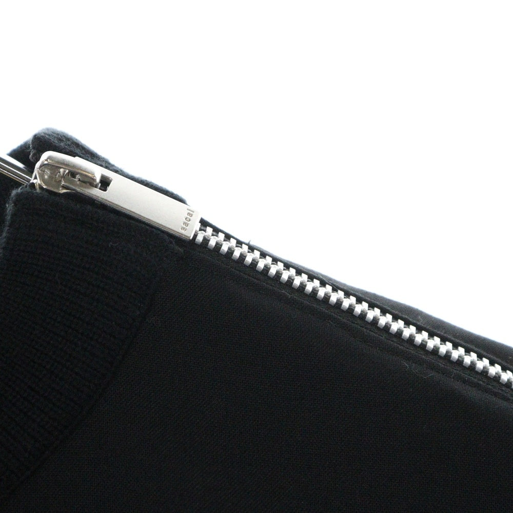 Sacai(サカイ) SUITING PULLOVER スーチング ドッキング マルチポケット プルオーバー カットソー 半袖Tシャツ ブラック レディース SCW-218