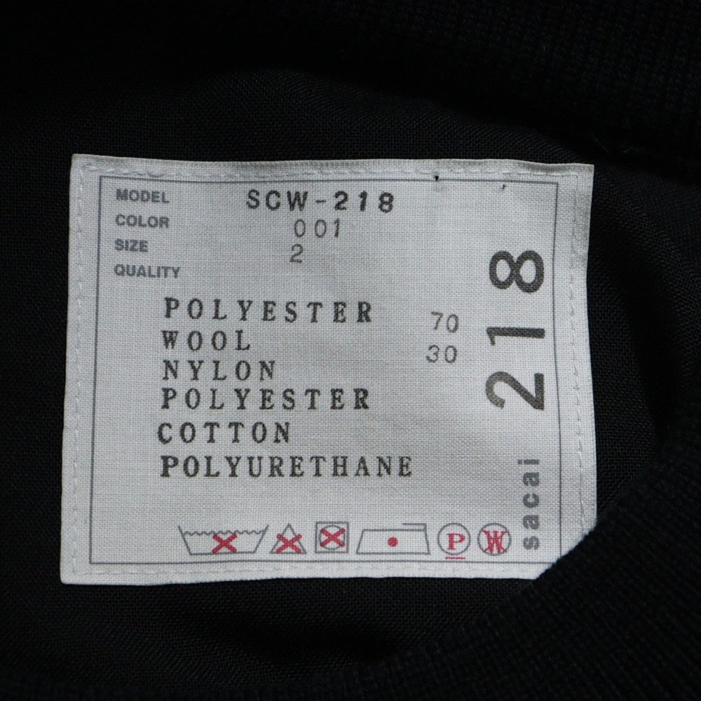 Sacai(サカイ) SUITING PULLOVER スーチング ドッキング マルチポケット プルオーバー カットソー 半袖Tシャツ ブラック レディース SCW-218