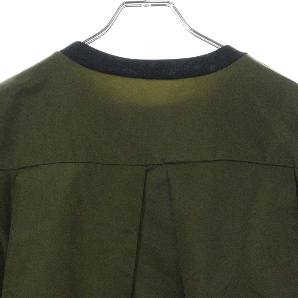 Sacai(サカイ) COTTON JERSEY ×NYLON TWILL T-SHIRT コットン ジャージ ナイロン ツイル ドッキング クルーネック カットソー 半袖Tシャツ レディース 24-07308