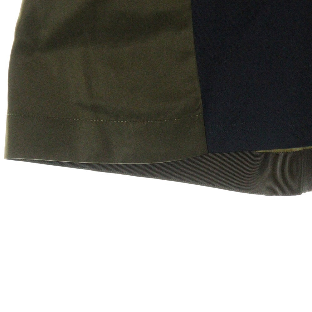 Sacai(サカイ) COTTON JERSEY ×NYLON TWILL T-SHIRT コットン ジャージ ナイロン ツイル ドッキング クルーネック カットソー 半袖Tシャツ レディース 24-07308