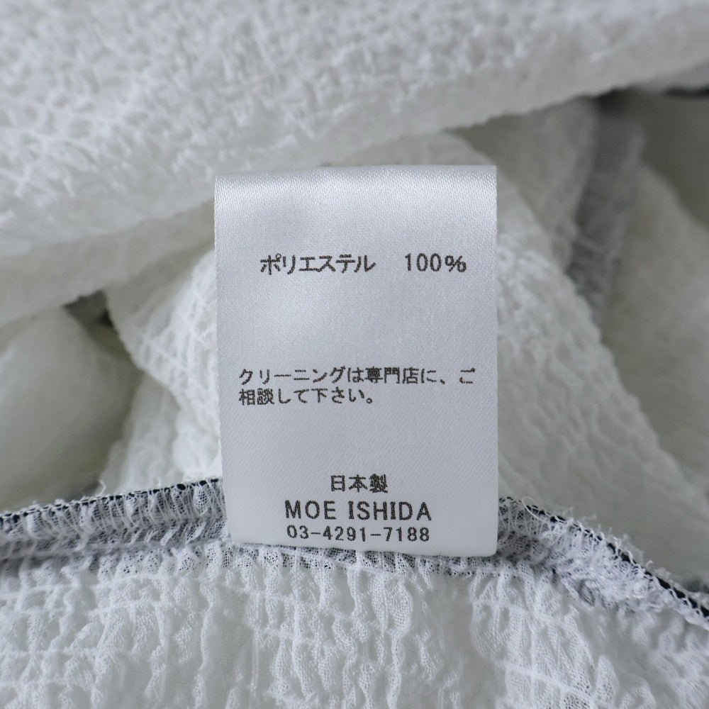 HOUGA(ホウガ) ハーフジップ フロントスリット ポリエステル メッシュ 半袖ワンピース ドレス ホワイト レディース HS11KD15
