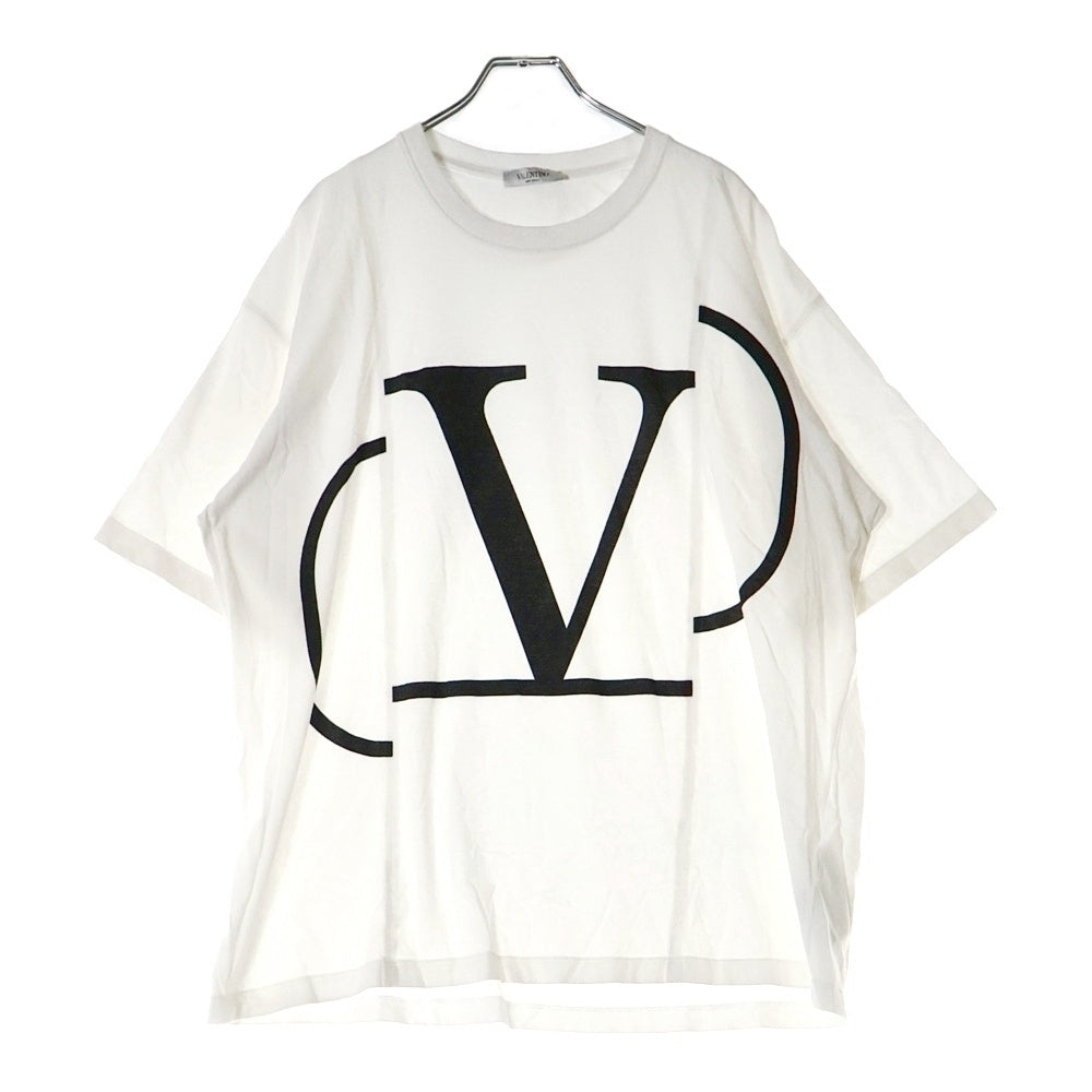 VALENTINO(ヴァレンティノ) Vロゴ デコンストラクトプリント クルーネック コットン 半袖Tシャツ カットソー ホワイト RV0MG01SLIA