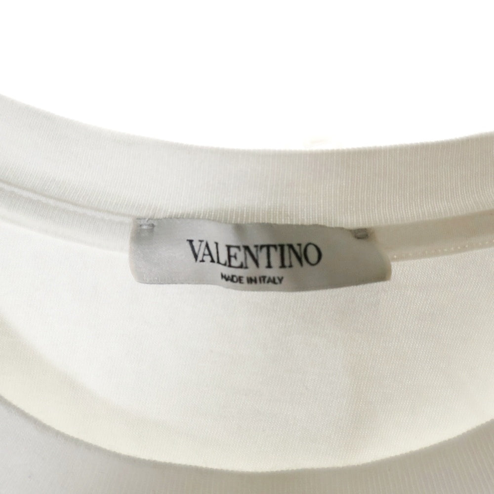 VALENTINO(ヴァレンティノ) Vロゴ デコンストラクトプリント クルーネック コットン 半袖Tシャツ カットソー ホワイト RV0MG01SLIA