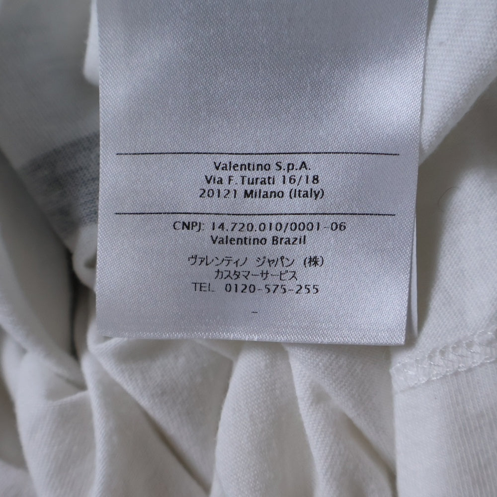 VALENTINO(ヴァレンティノ) Vロゴ デコンストラクトプリント クルーネック コットン 半袖Tシャツ カットソー ホワイト RV0MG01SLIA