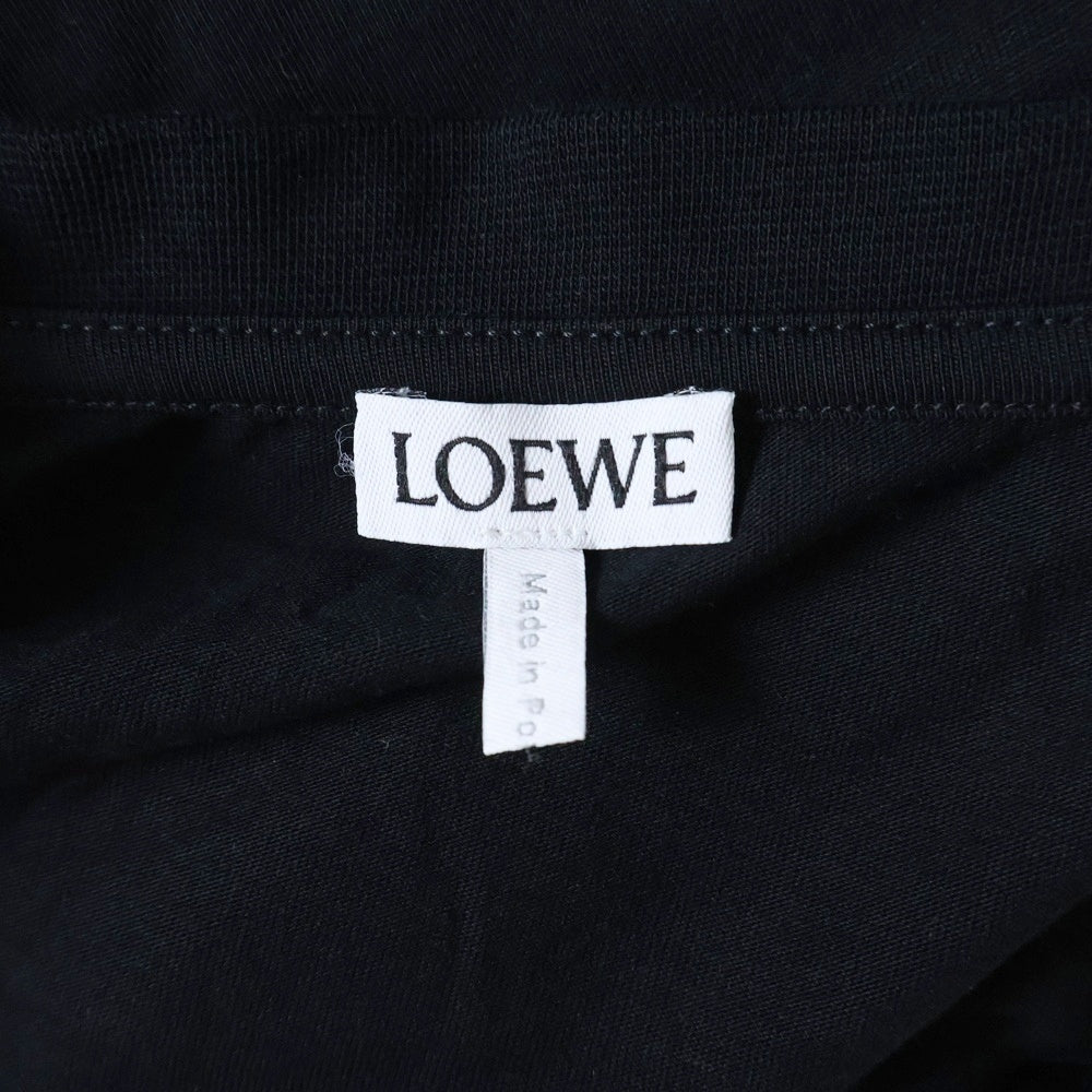 LOEWE(ロエベ) RELAXED FIT T-SHIRT グリッチ アナグラム ロゴ リラックスフィット クルーネック 半袖Tシャツ カットソー ブラック H526Y22J61