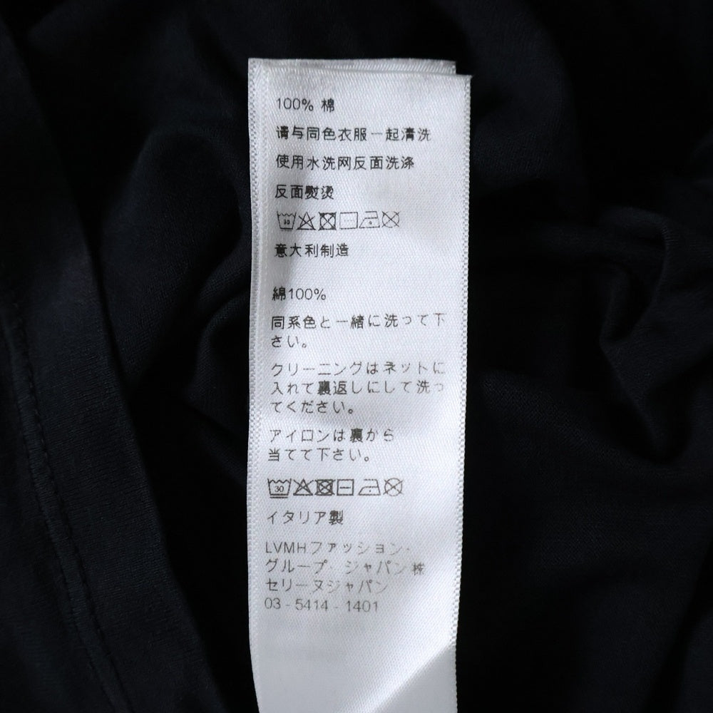 CELINE(セリーヌ) LOOSE FIT T-SHIRT ルーズフィット フロントロゴ タイダイ クルーネック 半袖Tシャツ カットソー ブラック 2X820643O