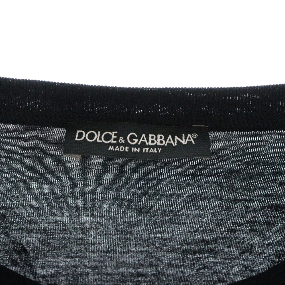 DOLCE & GABBANA(ドルチェアンドガッバーナ) クロスロゴ クルーネック コットン 半袖Tシャツ カットソー ネイビー G8ID3T