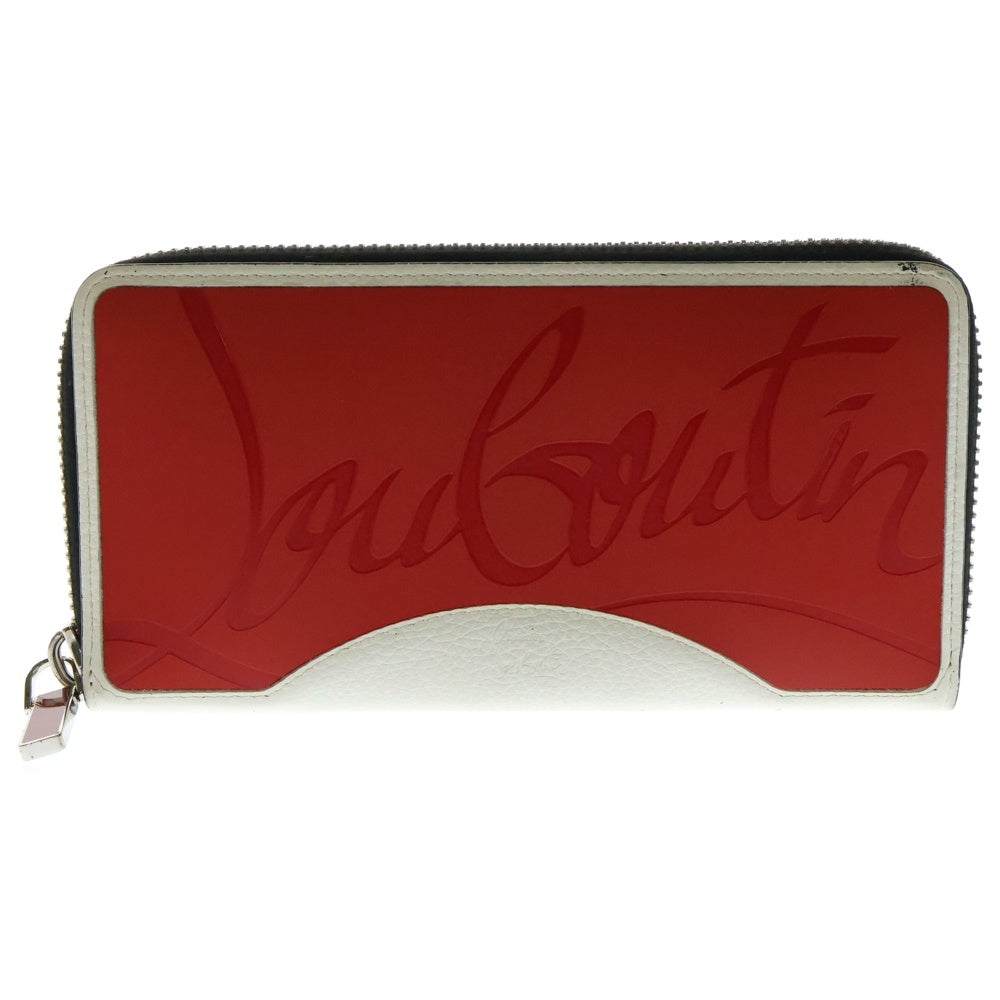 CHRISTIAN LOUBOUTIN(クリスチャンルブタン) PANETTONE WALLET SNEAKERS パネトーネ フロントロゴ ラウンドファスナー ロングウォレット 長財布 ホワイト/レッド 3195051