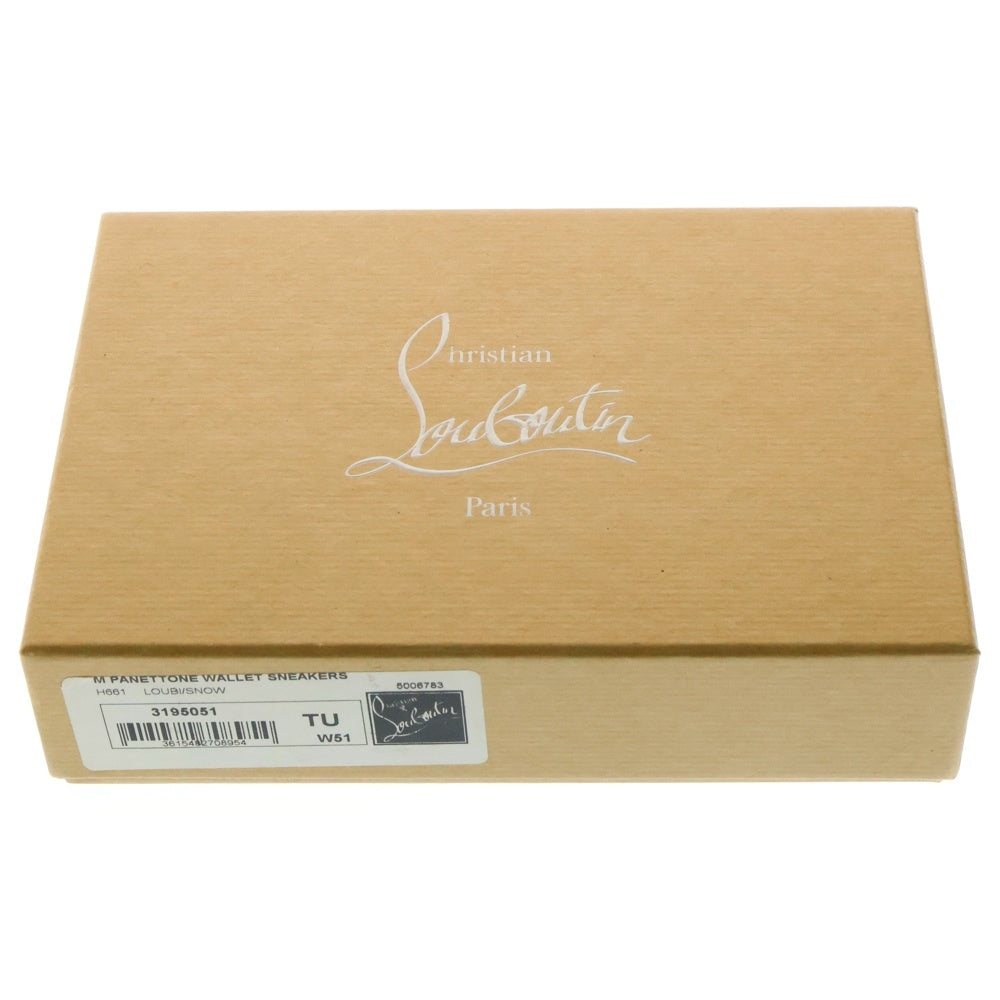 CHRISTIAN LOUBOUTIN(クリスチャンルブタン) PANETTONE WALLET SNEAKERS パネトーネ フロントロゴ ラウンドファスナー ロングウォレット 長財布 ホワイト/レッド 3195051