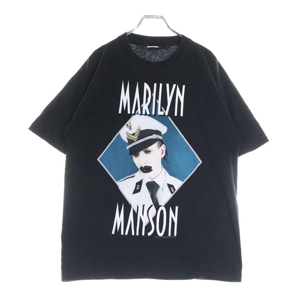 VINTAGE(ヴィンテージ) 00S VINTAGE MARILYN MANSON GROTESK BURLESK 2003 USA製 マリリンマンソン グロテスクバーレスク 両面プリント クルーネック 半袖Tシャツ カットソー ブラック