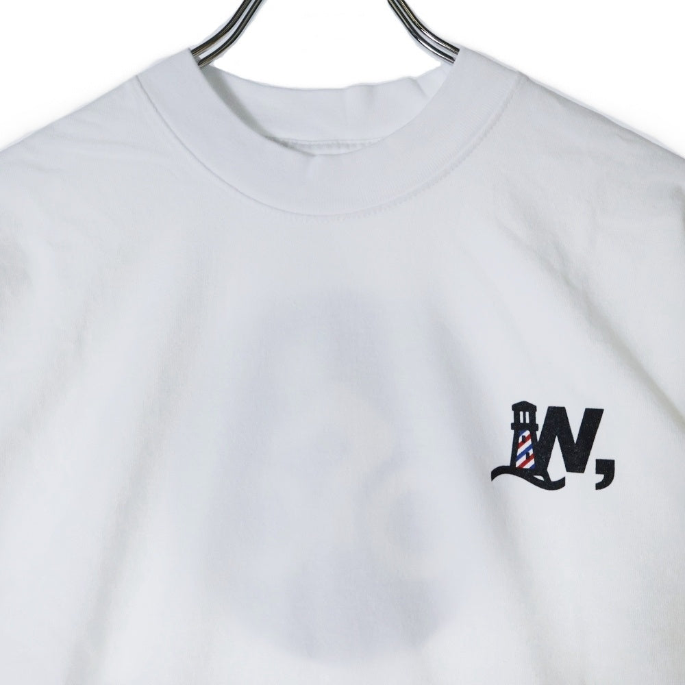 BBS BARBER SAKOTA(バーバーサコタ) ×WAKE SAPPORO bicycle route to wake Tshirt ウェイク札幌 バイシクルプリントTシャツ ホワイト