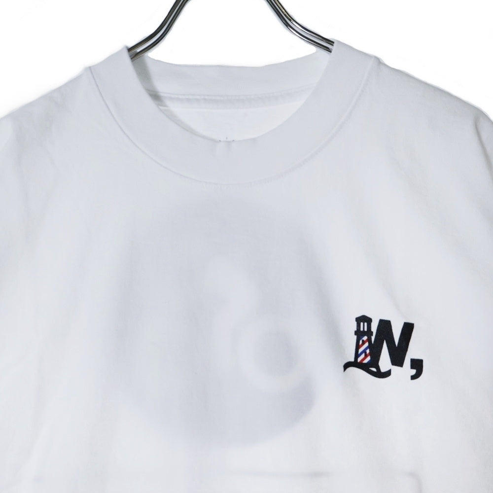 BBS BARBER SAKOTA(バーバーサコタ) ×WAKE SAPPORO bicycle route to wake Tshirt ウェイク札幌 バイシクルプリントTシャツ ホワイト