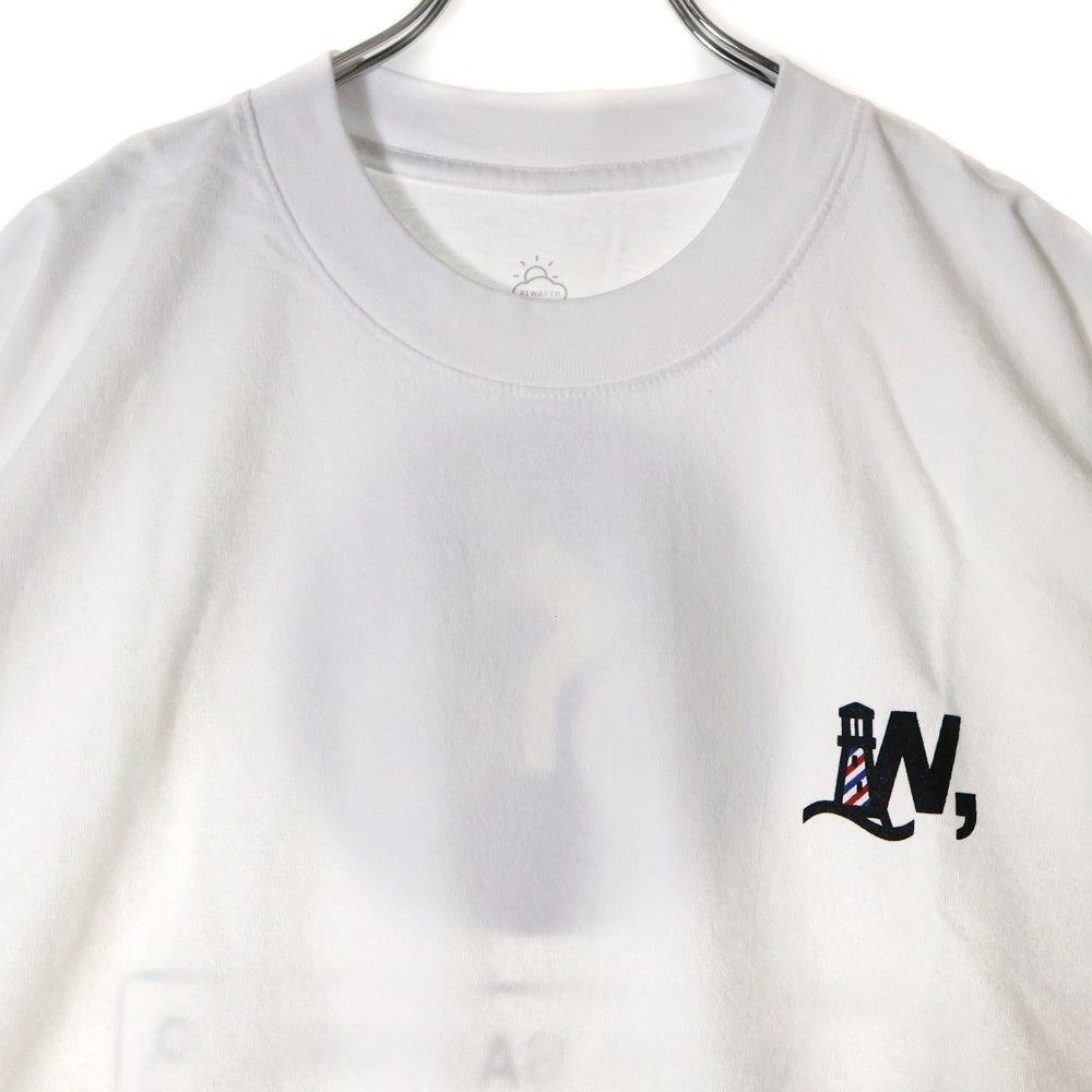 BBS BARBER SAKOTA(バーバーサコタ) ×WAKE SAPPORO bicycle route to wake Tshirt ウェイク札幌 バイシクルプリントTシャツ ホワイト