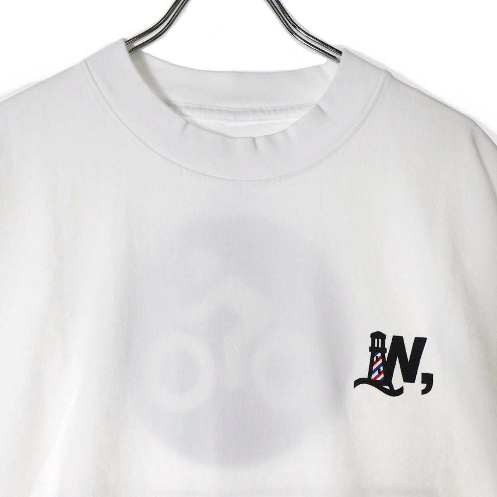 BBS BARBER SAKOTA(バーバーサコタ) ×WAKE SAPPORO bicycle route to wake Tshirt ウェイク札幌 バイシクルプリントTシャツ ホワイト