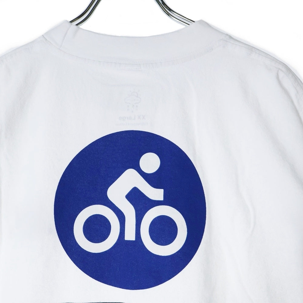 BBS BARBER SAKOTA(バーバーサコタ) ×WAKE SAPPORO bicycle route to wake Tshirt ウェイク札幌 バイシクルプリントTシャツ ホワイト