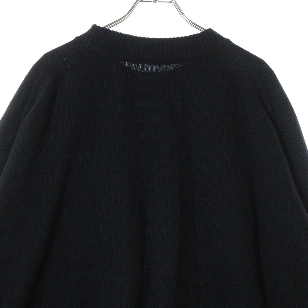 Sacai(サカイ) 22AW MADSAKI KNIT PULLOVER フロント刺繍 クルーネック ウールニット セーター ブラック 22-0443S