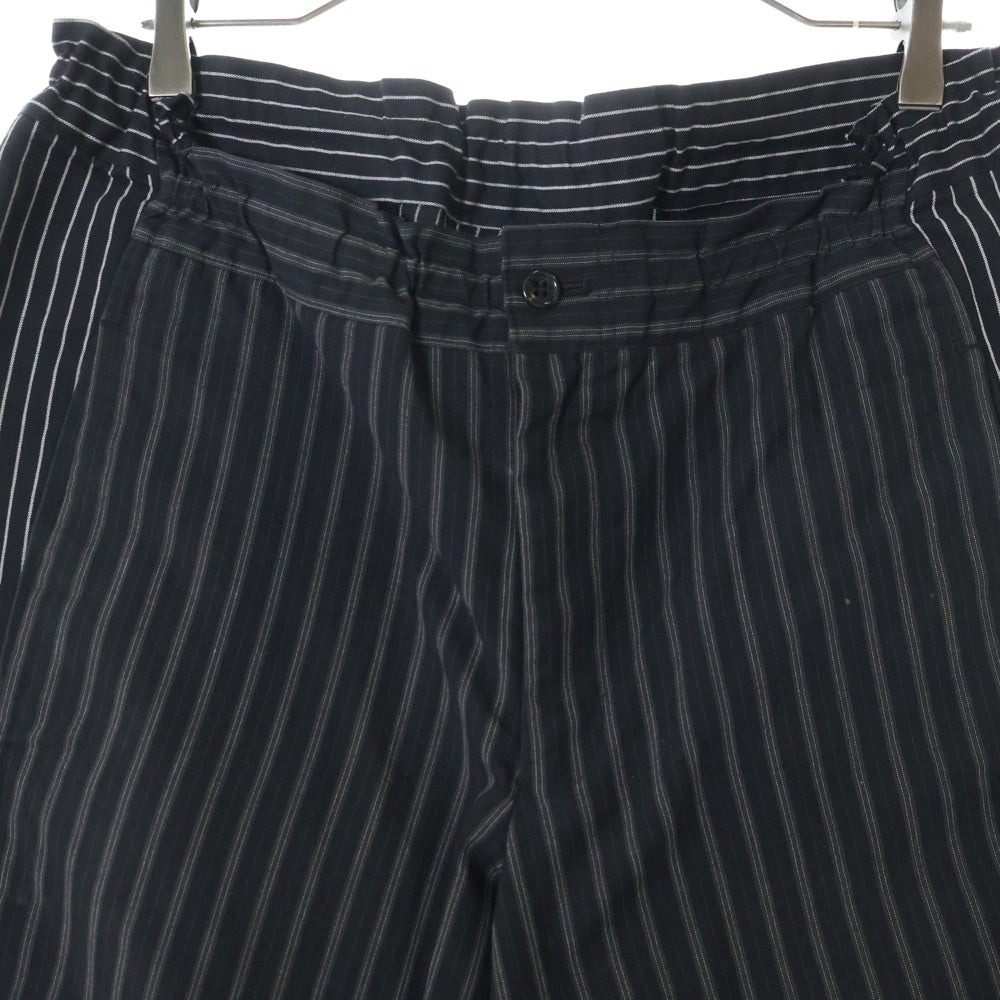BLACK COMME des GARCONS(ブラックコムデギャルソン) 20SS AD2019 ドッキングデザイン ストライプ イージーパンツ ブラック 1E-P013