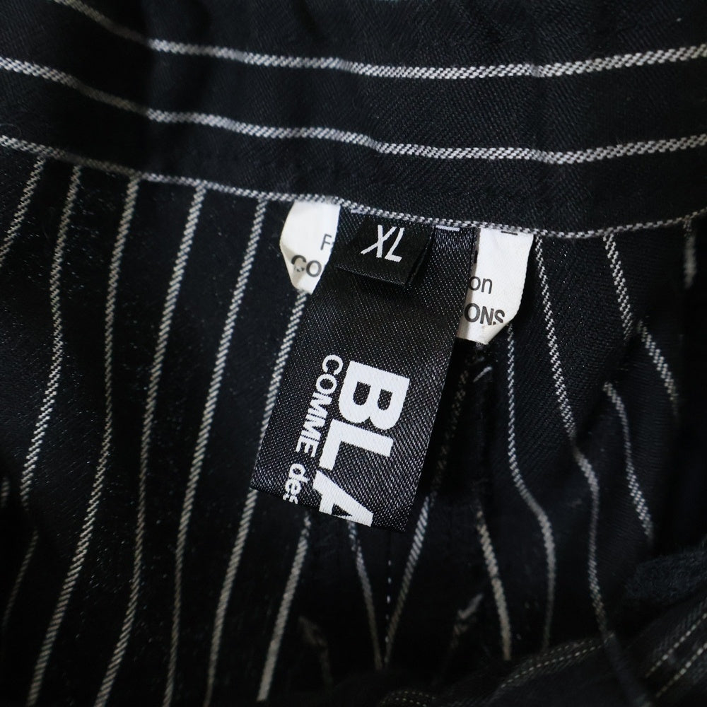 BLACK COMME des GARCONS(ブラックコムデギャルソン) 20SS AD2019 ドッキングデザイン ストライプ イージーパンツ ブラック 1E-P013