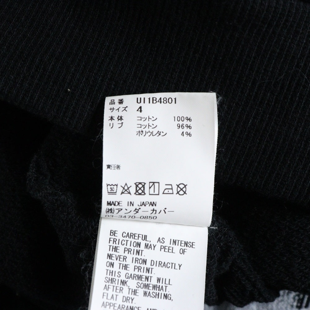 UNDERCOVER ISM(アンダーカバーイズム) 22SS SWEAT SHIRTS 再構築パッチワーク コットン クルーネック スウェット トレーナー ブラック UI1B4801