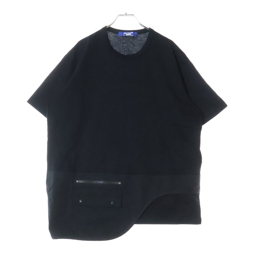 JUNYA WATANABE COMME des GARCONS(ジュンヤワタナベ コムデギャルソン) 24SS AD2023 裾ポケットデザイン クルーネック コットン 半袖Tシャツ カットソー ブラック WM-T001