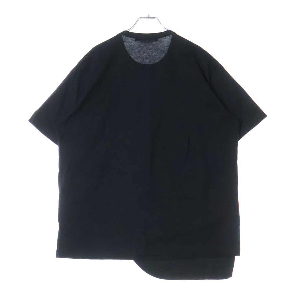 JUNYA WATANABE COMME des GARCONS(ジュンヤワタナベ コムデギャルソン) 24SS AD2023 裾ポケットデザイン クルーネック コットン 半袖Tシャツ カットソー ブラック WM-T001
