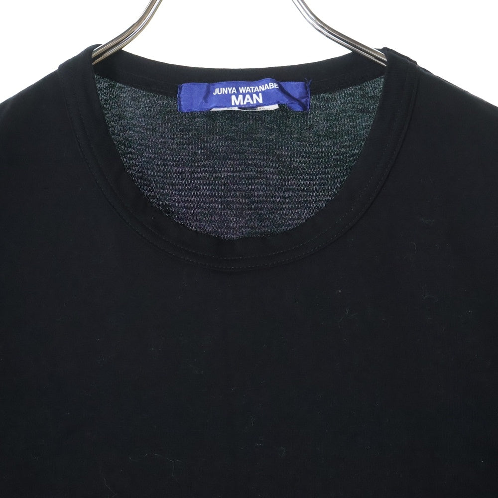 JUNYA WATANABE COMME des GARCONS(ジュンヤワタナベ コムデギャルソン) 24SS AD2023 裾ポケットデザイン クルーネック コットン 半袖Tシャツ カットソー ブラック WM-T001