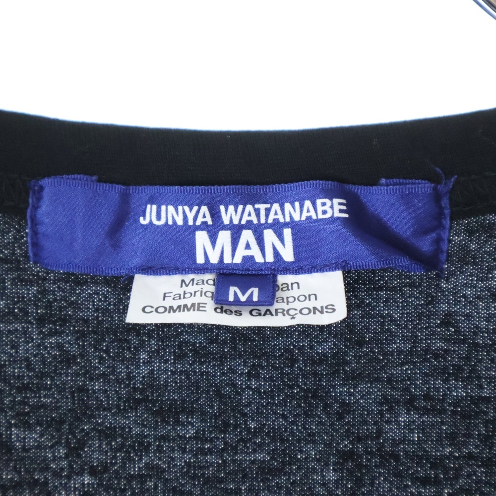 JUNYA WATANABE COMME des GARCONS(ジュンヤワタナベ コムデギャルソン) 24SS AD2023 裾ポケットデザイン クルーネック コットン 半袖Tシャツ カットソー ブラック WM-T001