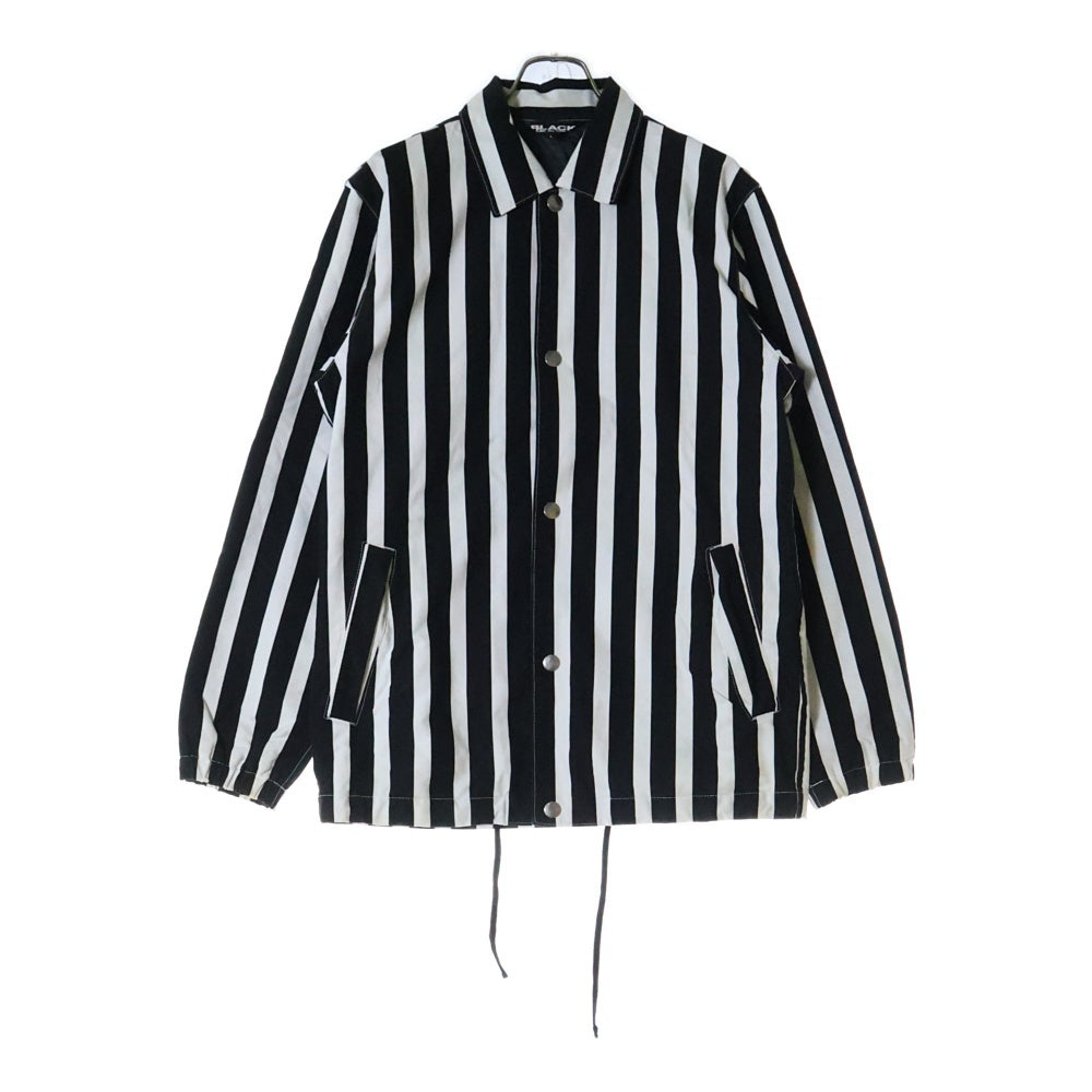 BLACK COMME des GARCONS(ブラックコムデギャルソン) 16AW AD2016 ストライプ 中綿 コーチジャケット ブラック/ホワイト 1R-J032