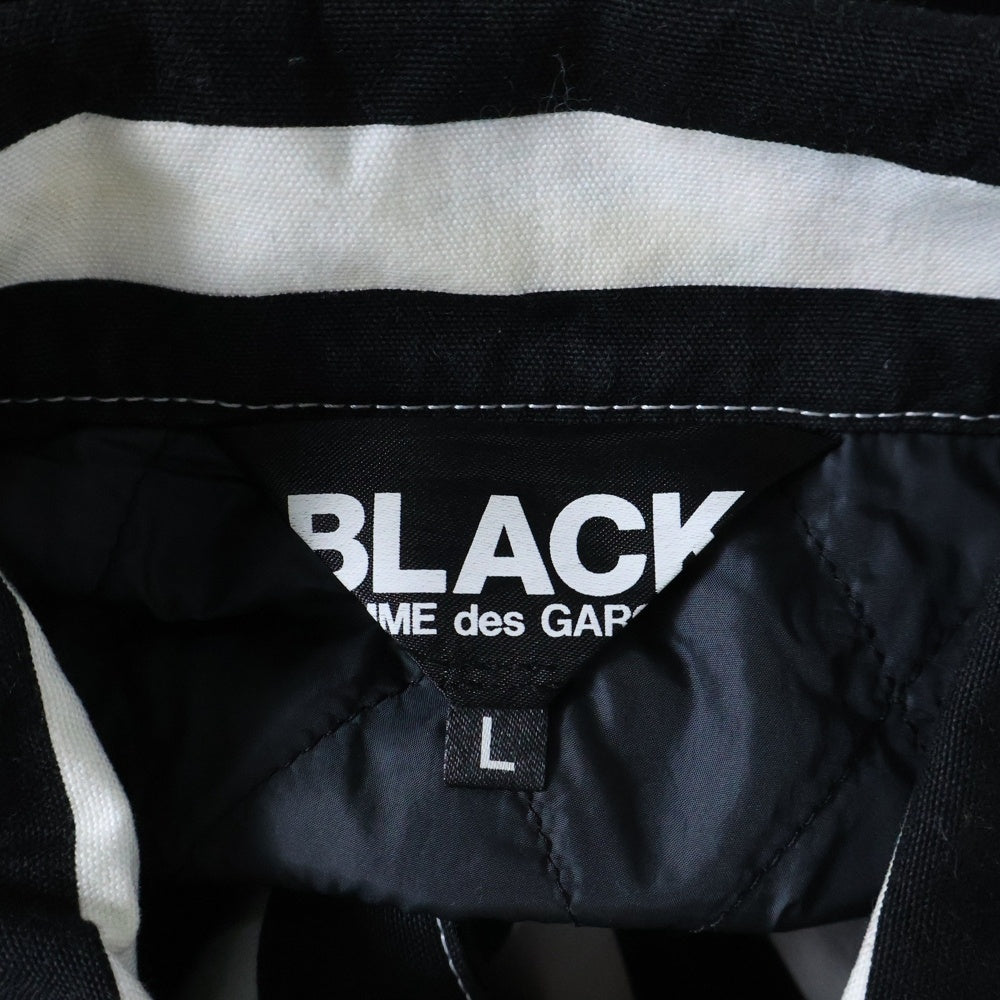 BLACK COMME des GARCONS(ブラックコムデギャルソン) 16AW AD2016 ストライプ 中綿 コーチジャケット ブラック/ホワイト 1R-J032