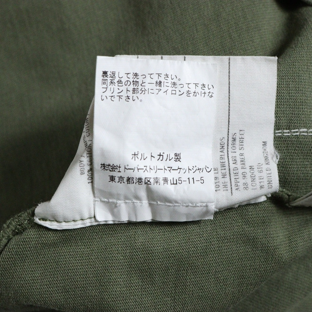 APPLIED ART FORMS(アプライド アート フォームズ) パッチデザイン クルーネック コットン 半袖Tシャツ カットソー カーキ 100040
