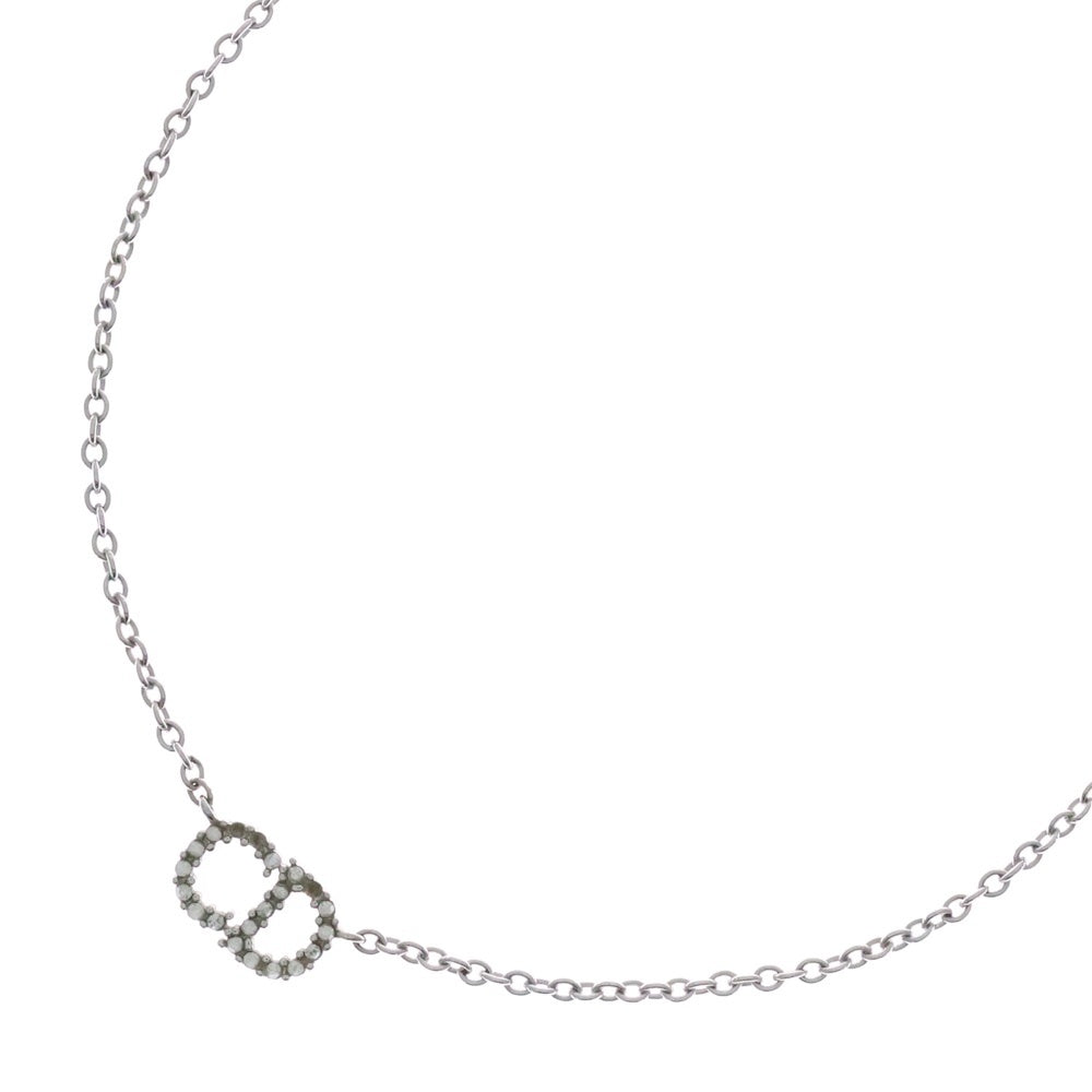 Christian Dior(クリスチャンディオール) Clair D Lune クレール ディー リュヌ CDシグネチャー ホワイトクリスタル チェーンネックレス レディース シルバー N0717CDLCY_D102