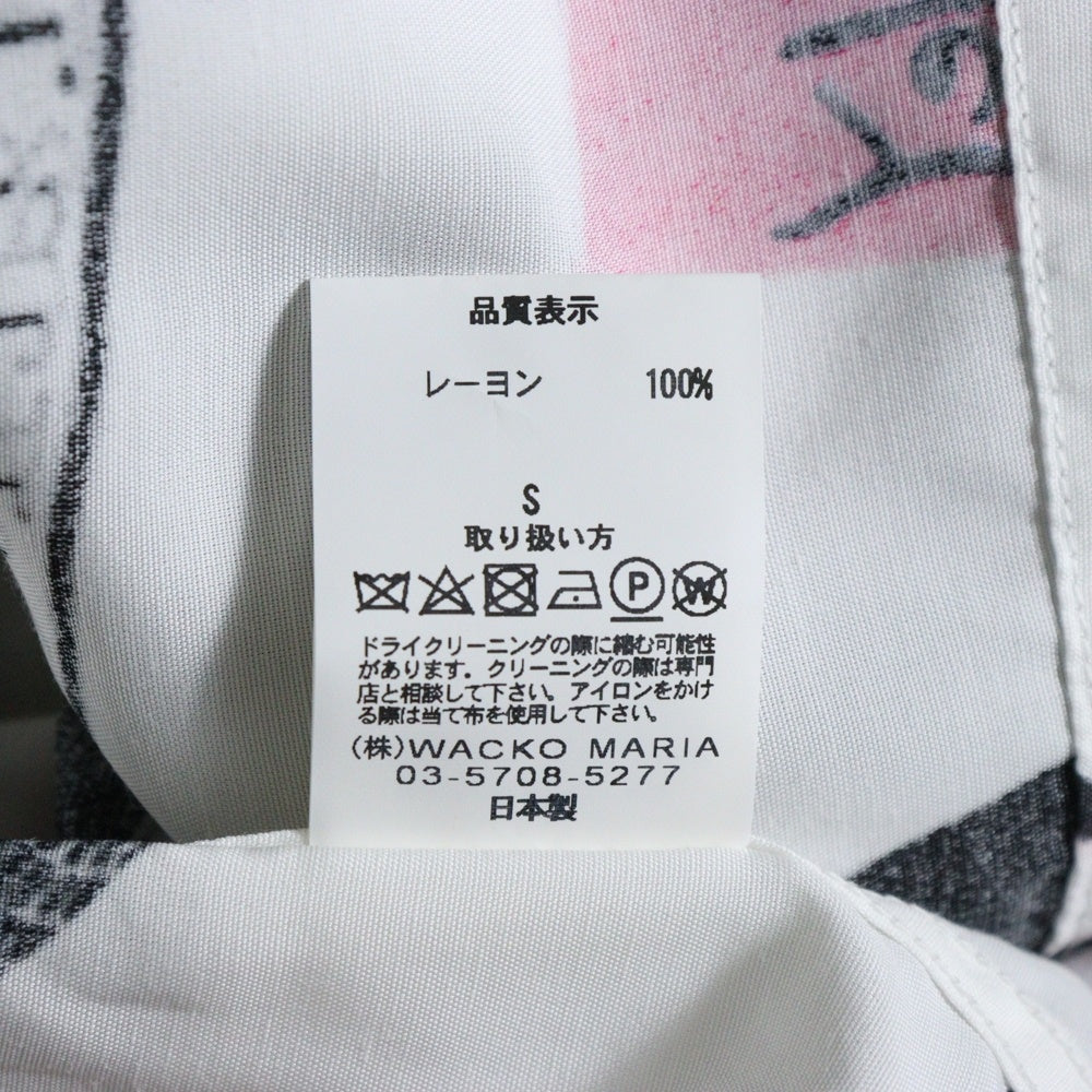 WACKO MARIA(ワコマリア) 18SS ×DJ HARVEY HAWAIIAN SHIRT ディージェー ハーヴィー ハワイアン 総柄 開襟 ハワイアンシャツ 半袖シャツ ホワイト