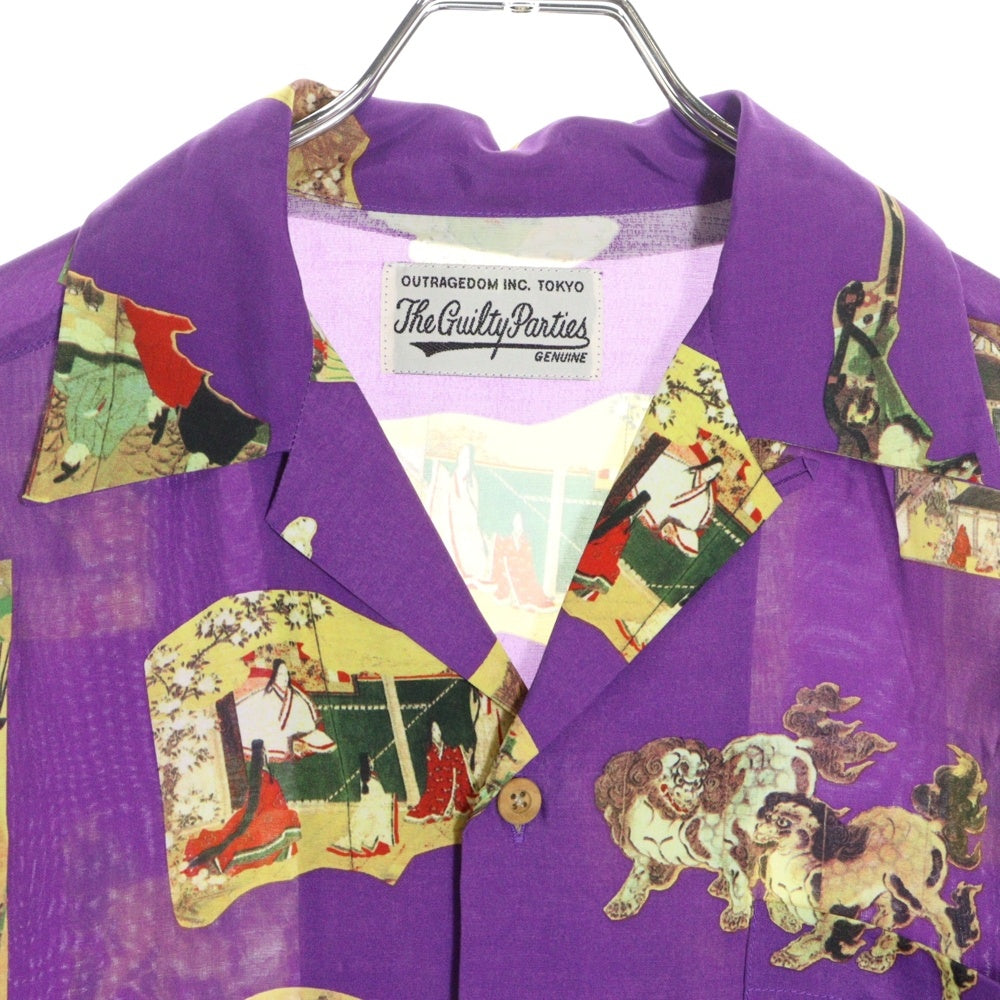 WACKO MARIA(ワコマリア) JAPAN HAWAIIAN SHIRT ジャパン 総柄 開襟 ハワイアンシャツ 半袖シャツ パープル