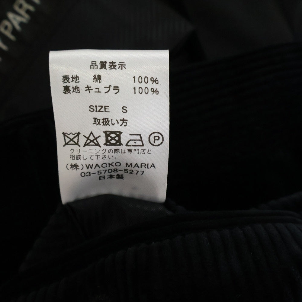 WACKO MARIA(ワコマリア) 20AW PLEATED TROUSERS DUCA VISCONTI プレーテッド トラウザーズ コーデュロイパンツ ブラック 20FW-WMP-TR15