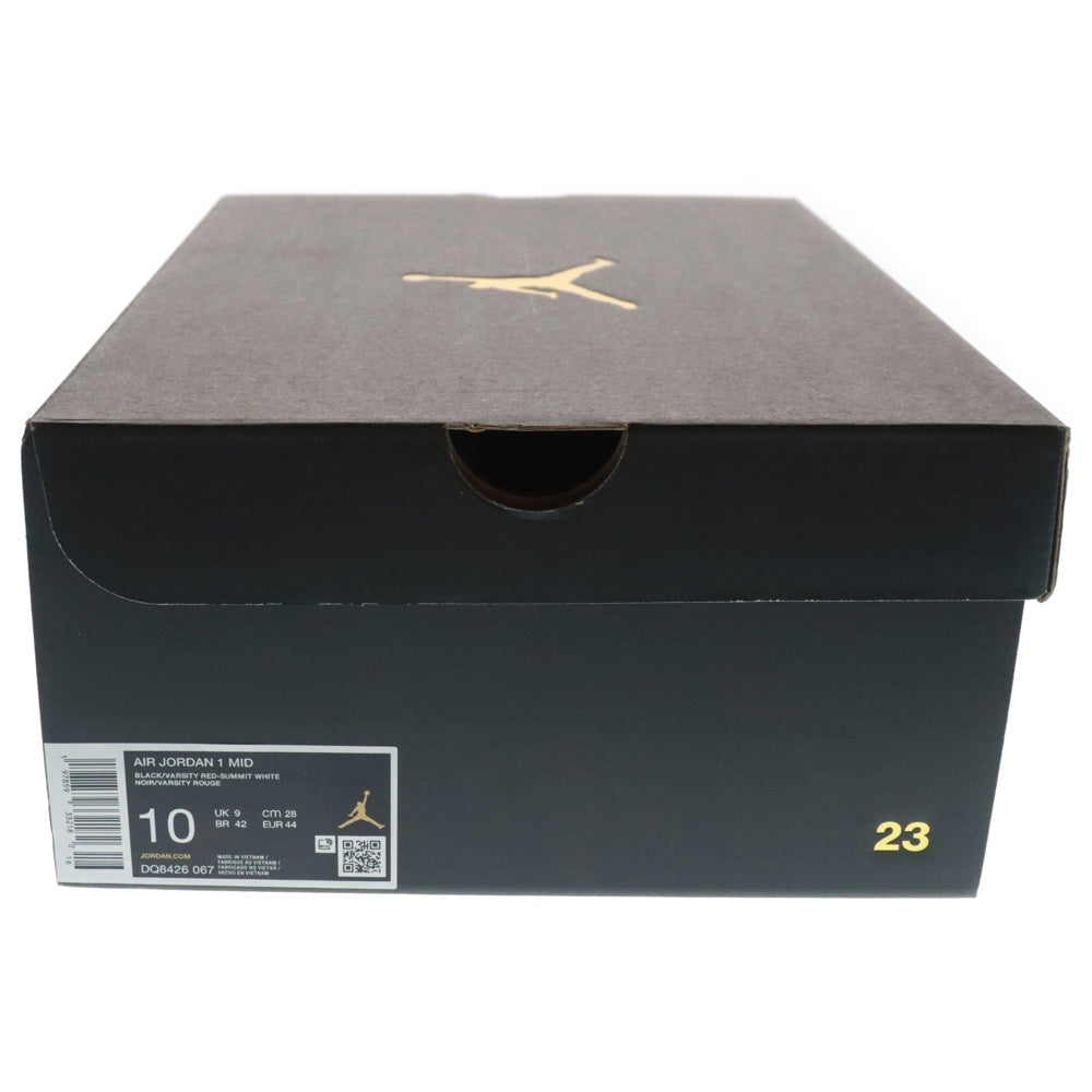 NIKE(ナイキ) AIR JORDAN 1 MID BRED エアジョーダン1 ブレッド ミッドカットスニーカー ブラック/レッド US10/28cm DQ8426-067